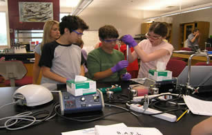 Students Learning to Use Micropipettes