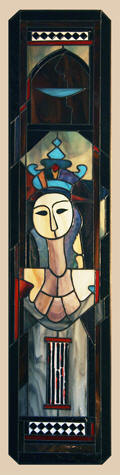 "Cefalu Queen" copper foiled glass with fused elements