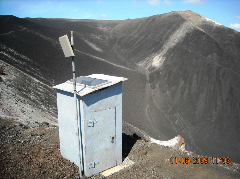 Seismic station on volcano Cerro Negro, Nicaragua