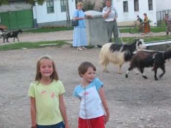 Girls and goats