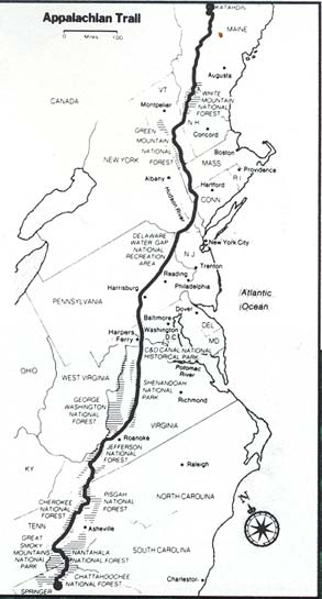 Map of the Appalachian Trail
