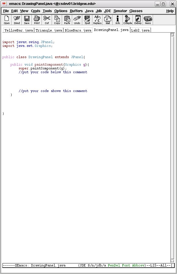 xemacs with Comp101Lab1.java open