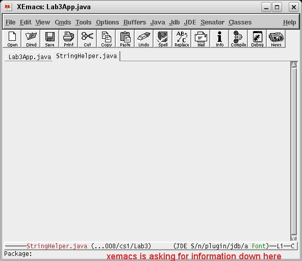 xemacs prompting for the package for your new java class