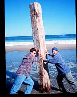 if we try hard enough, we can pull out the earth's axis